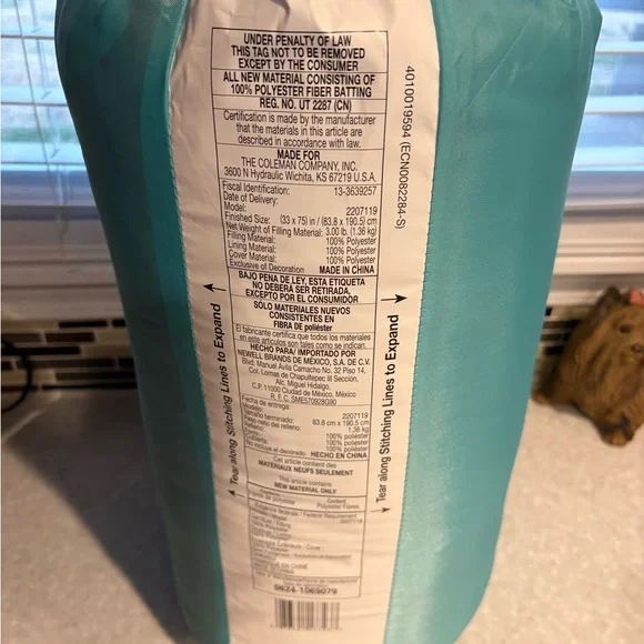 Coleman Flatlands EcoTherm Sleeping Bag in Teal - Picture 6 of 6